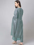 Ice Blue Chinnon Embroidered Regular Kurta Set