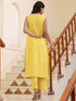 Yellow Dobby Pure Cotton Self Design Straight Kurta Pant Set