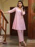 Light Pink Dobby Pure Cotton Self Design A-line Co-ord Set