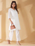 Off White Dobby Pure Cotton Self Design A-line Co-ords Set