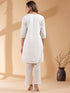 Off White Dobby Pure Cotton Self Design A-line Co-ords Set