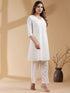 Off White Dobby Pure Cotton Self Design A-line Co-ords Set