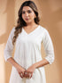 Off White Dobby Pure Cotton Self Design A-line Co-ords Set
