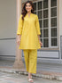Yellow Cotton Solid A-line Co-ords Set