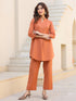 Rust Cotton Solid A-line Co-ord Set