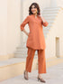 Rust Cotton Solid A-line Co-ord Set