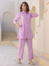 Lavender Cotton Solid A-line Co-ord Set