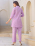 Lavender Cotton Solid A-line Co-ord Set