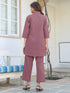 Mauve Cotton Solid A-line Co-ord Set