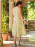 Light Green Georgette Floral Printed A-line Dress