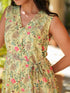 Light Green Georgette Floral Printed A-line Dress