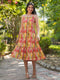 Multicolor Pure Cotton Floral Printed Tiered Dress