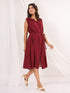 Janasya Women's Maroon Rayon Solid A-line Dress