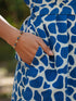 Blue Pure Cotton Abstract Printed A-line Dress