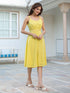 Yellow Pure Cotton Solid A-line Dress