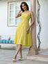 Yellow Pure Cotton Solid A-line Dress