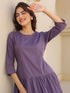 Lavender Pure Cotton Tiered Dress