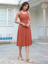 Rust Pure Cotton Solid A-line Dress