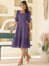Purple Pure Cotton Solid A-line Dress