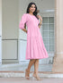 Light Pink Pure Cotton Solid Tiered Dress