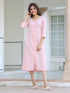 Pink Cotton Solid A-line Dress