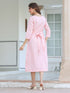 Pink Cotton Solid A-line Dress