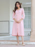 Pink Cotton Solid A-line Dress
