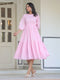 Light Pink Pure Cotton Solid Tiered Dress