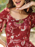 Maroon Rayon Floral Printed A-line Dress