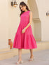 Pink Pure Cotton Schiffli Fit & Flare Dress