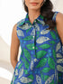 Indigo Pure Cotton Tropical Printed A-line Dress