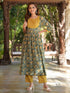 Bottle Green Pure Cotton Floral Printed A-line Kurta Pant Set
