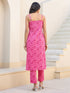 Pink Pure Cotton Floral Printed Straight Kurta Pant Set