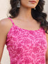 Pink Pure Cotton Floral Printed Straight Kurta Pant Set