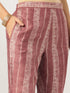 Mauve Silk Blend Tie & Dye Yoke Embroidered Straight Kurta Pant Set