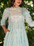 White Pure Cotton Tie & Dye Mirror Work A-line Kurta Pant Set