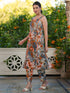 Multicolor Pure Cotton Floral Printed Straight Kurta Pant Set