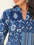 Indigo Pure Cotton Ethnic Motifs Printed Straight Kurta Pant Set