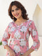 Pink Pure Cotton Floral Printed Straight Kurta Pant Set