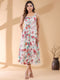 Off White Pure Cotton Floral Printed A-line Dress