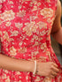 Pink Pure Cotton Floral Printed A-line Kurta