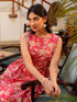 Pink Pure Cotton Floral Printed A-line Kurta