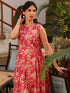 Pink Pure Cotton Floral Printed A-line Kurta