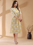 Mustard Pure Cotton Ethnic Motifs Printed A-line Dress