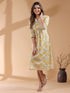 Mustard Pure Cotton Ethnic Motifs Printed A-line Dress
