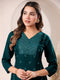 Dark Green Rayon Embroidered Straight Kurta