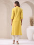 Yellow Cotton Solid Straight Kurta