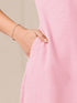 Pink Cotton Solid Straight Kurta
