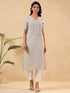 Janasya Women's Off White Cotton Striped Straight Kurta