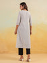 Janasya Women's White & Black Cotton Striped Straight Kurta